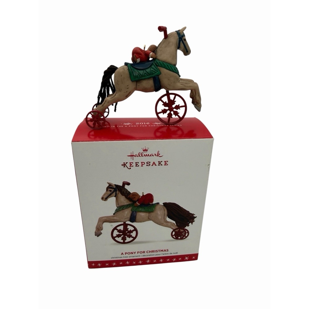 Hallmark A Pony For Christmas 2016 Series 19th Ride-on toy Horse with Teddy Bear